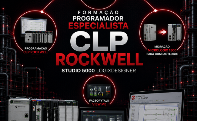 Pacote Formação Programador Especialista CLP ROCKWELL - Studio 5000 LogixDesigner